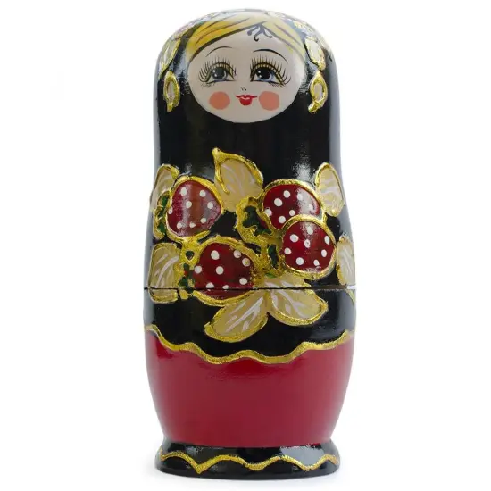 Set of 5 Strawberries Nesting Dolls Matryoshka 6.5 Inches {4}