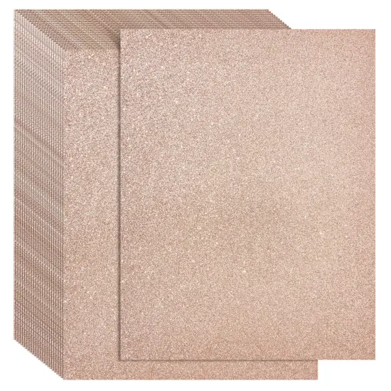 Bright Creations 24 Sheets Rose Gold Glitter Cardstock Paper 8.5 x 11 for Scrapbooking, DIY Projects, Arts and Crafts (280gsm) Pink {1}