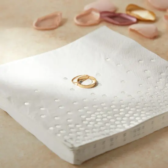 50 Pack Silver Foil Polka Dots Paper Napkins, 6.5 Inch White and Silver Confetti Style Cocktail Napkins for Wedding, Anniversaries, Birthdays, Parties (3-Ply) {3}