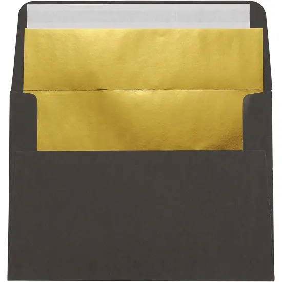 Black A7 Invitations Envelopes with Gold Foil Lining (5x7 Inches, 50 Pack) {4}
