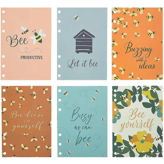 A6 Refill Paper in 6 Designs (4.13 x 5.76 in, 6 Pack) White {1}