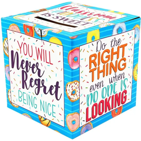 Classroom Kindness Cards and Ballot Box for Elementary Students (8x8 In, 50 Cards) White {7}