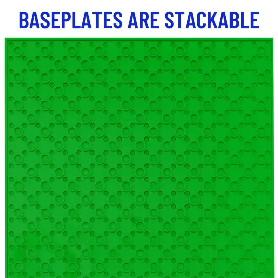 Strictly Briks 12 Pack Classic Stackable Baseplates 6x6", for Building Bricks, 20x20 Studs Plates Mats 100% Compatible with Major Brands, Stackable for Top & Bottom Sides, 12 Blue/Green, Ages 3-14 Multicolor {3}