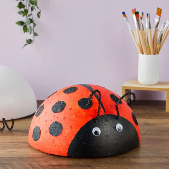 White Half Sphere Foam Ball for DIY Crafts, Large Hollow Dome for Art Supplies (11.4 x 6 In) {3}