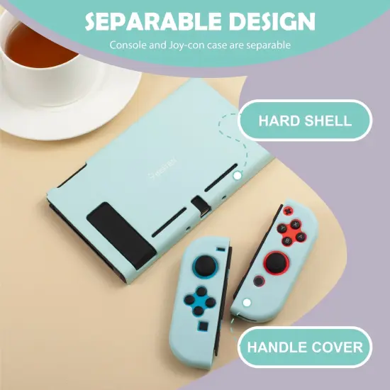 For Nintendo Switch Protective Case, Hard Dockable Shell Cover Skin for Girls Boys, Blue {2}