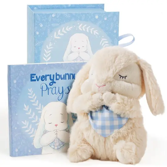 Tickle & Main Everybunny Prays The Praying Musical Bunny, Ideal Baptism & Christening Gifts for Girls, Babies & Toddlers on Easter (Blue, 7 in), Ages 1-14 {1}
