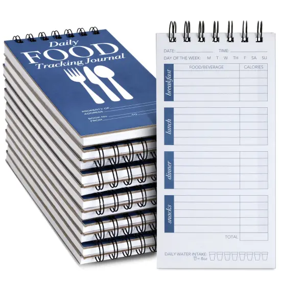 12-Pack Food Journal for Weight Loss Bulk, 4x8 inches Daily Food Log Tracker Diary with Breakfast, Lunch, Dinner, Water, Calorie, and Snack Sections for Men, Women {1}