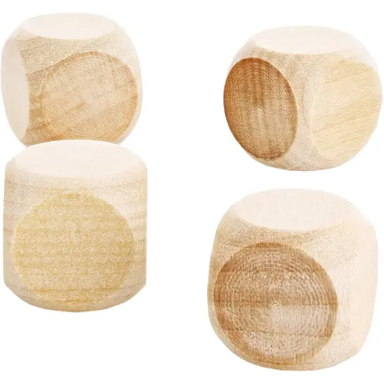Unfinished Wooden Dice, Blank Square Blocks (0.75 in, 60-Pack) Brown {6}