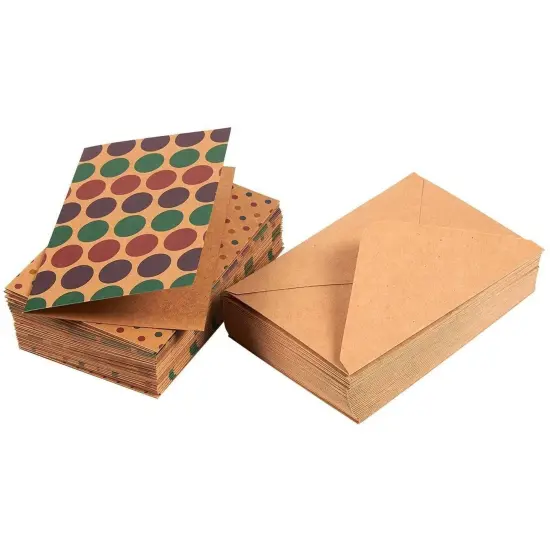 36 Pack Kraft Greeting Cards with Envelopes Blank Inside (Polka Dot) Brown {5}