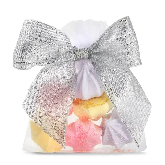 Bright Creations 36 Pack Mini Silver Bows with Twist Ties, 4x3 Inch Premade Organza Bows, Elegant Silver Bows for Treat Bags, Baked Goods, Goodie Bags, and Gift Wrapping {5}