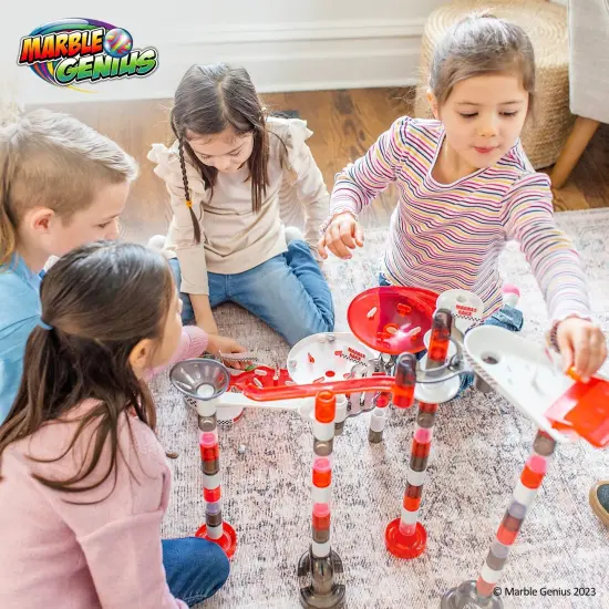 Marble Genius Marble Racing Booster Set - 10 Pieces Total (Marbles Not Included), Construction Building Blocks Toys for Ages 3-14, With Instruction App Access, Add-On Set {7}