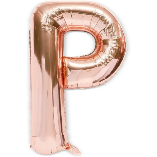 Rose Gold Foil Letter P Party Balloons (40 in, 2 Pack) Pink {1}