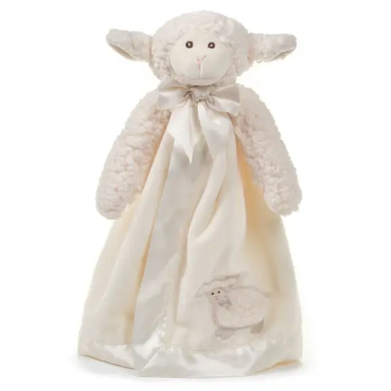 Bearington Baby Lamby Snuggler, 15 Inch White Lamb Plush Stuffed Animal Security Blanket Lovey for Babies, Baptism Gifts for Boys and Girls, For Ages 0-3 {1}