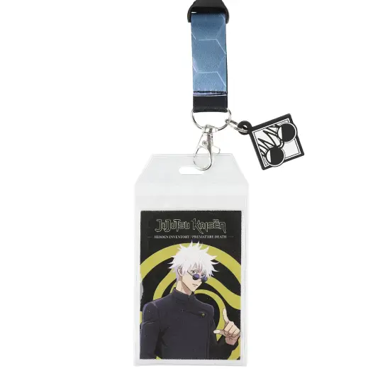 Jujutsu Kaisen Satoru Gojo 22-inch Lanyard with Clear ID Sleeve and Rubber Charm {1}