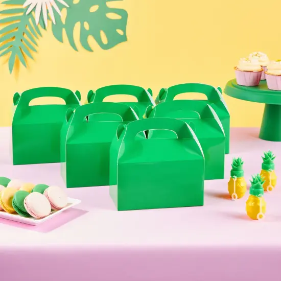 24-Pack Green Gable Boxes - Green Party Boxes for Kids Birthday, Party Favors, Candy, Goodies, Treats (6.2x3.5x3.6 In) {3}