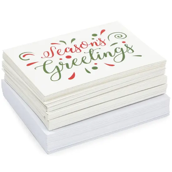 Sustainable Greetings 48 Pack Christmas Greeting Cards, Boxed Season’s Greetings Card, Blank Inside, Bulk Holiday Cards with Envelopes, 4.5 x 6.25 Inch (Red, Green) {7}