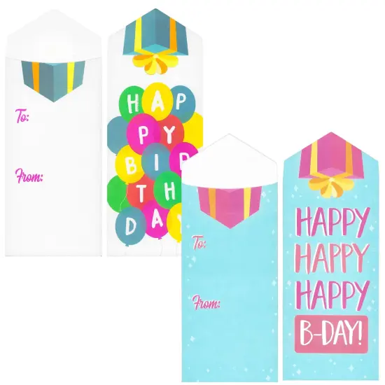 36 Pack Bulk Happy Birthday Money Envelopes for Cash Gifts, Coins, Checks (4 x 7 In) Multicolor {6}