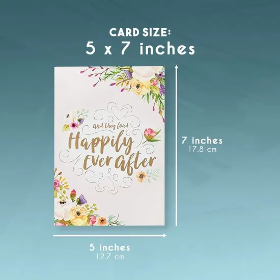 36 Pack Engagement and Wedding Greeting Cards for Couples with Envelopes, Congratulations Bride and Groom, 6 Rustic Designs (5x7 In) Multicolor {6}