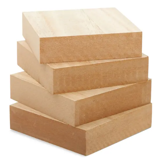 Bright Creations Unfinished MDF Wood Blocks for Crafts, 1 In Thick Wooden Square Blocks (4x4 In, 4 Pack) Brown {7}