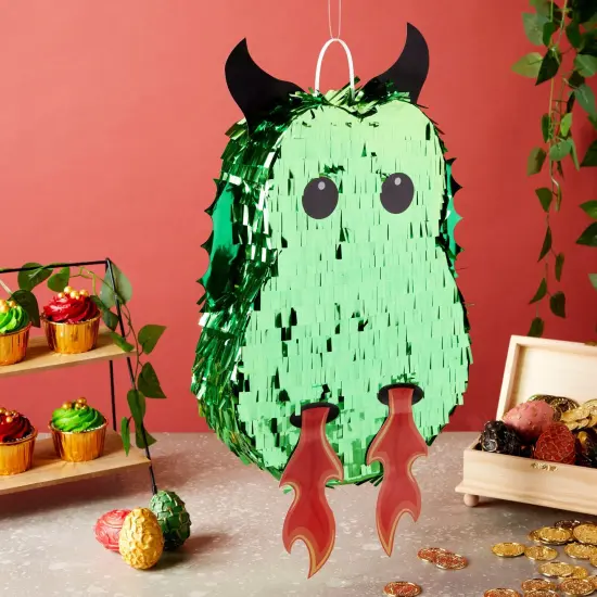 Green Dragon Pinata for Kids Birthday, Knight Party Decorations (17 x 10.5 x 3 In) {2}