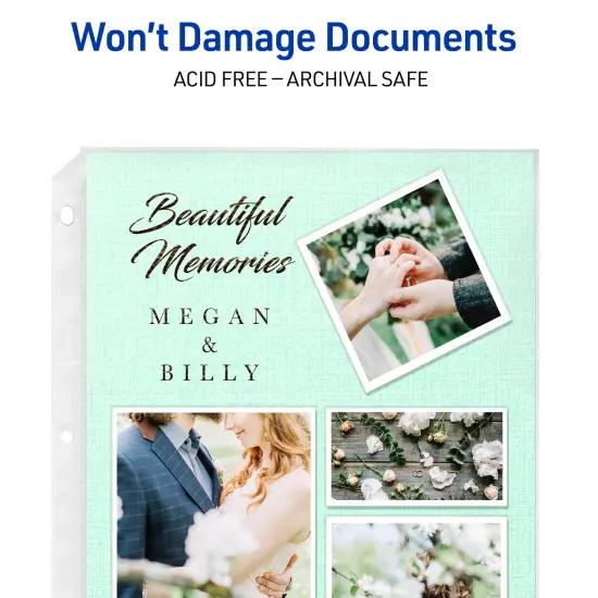 Avery Economy Weight Sheet Protectors, Acid Free, 8.5" x 11", 100 per pack, 100 Clear Document Protectors Total (75091) {4}
