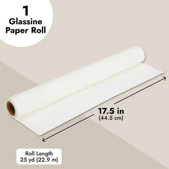 Glassine Paper Roll for Artwork, Transparent Paper Protection for Drawings, Crafts, Documents, Photos, Projects, and Baked Goods, Classroom Supplies (17.5 Inches x 25 Yards) Clear {4}
