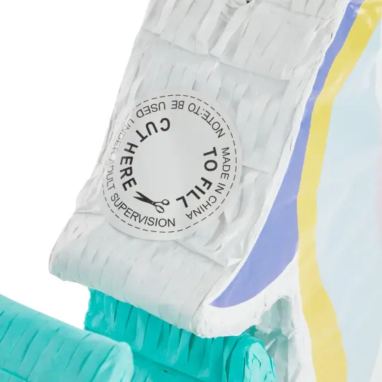 Unicorn Mermaid Pinata - Pull String Pinata for Girls Under the Sea Party Decorations, Rainbow Birthday (Small, 16.5x13x3 In), For Ages 3+ Blue {5}