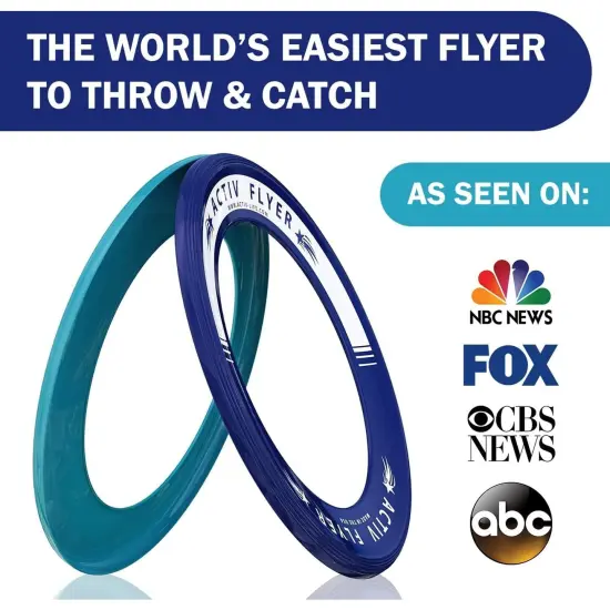 Activ Life 2 Pack Flying Rings for Kids, Fun Beach Toys, Gifts for Boys & Girls Aged 3-14, Cool Family Outdoor Games, Play at Swimming Pool, Playground, Basket Fillers Birthday Presents, Navy/ Teal {2}