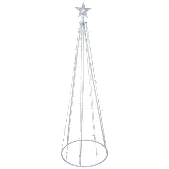 Northlight LED Lighted Outdoor Christmas Cone Tree with Star - 6' - Pure White Lights {3}