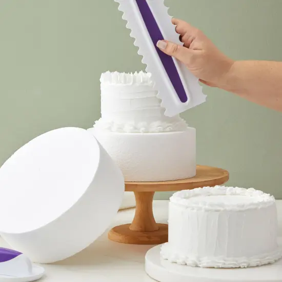 4 Tier Round Foam Cake Dummy Set, 5" 6" 7" 8" Fake Wedding Cake Dummies for Display, Decorating, 12" Tall Dummies (White) {2}