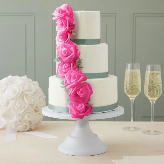 Juvale 100 Pack Hot Pink Artificial Flowers - 3 Inches, Fake Carnations for Wedding, Bridal Shower & Valentine's Day Decorations, Arts and Crafts {7}