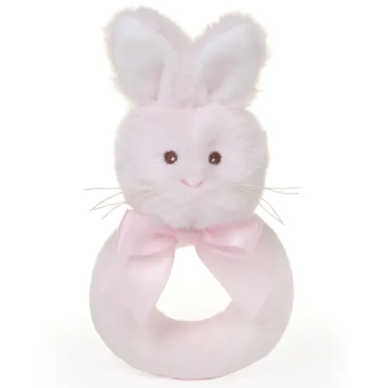 Bearington Baby Lil&rsquo; Bunny, 5.5 Inch Pink Soft Stuffed Easter Bunny Rattle, Baby Easter Gifts, For Ages 0-14 {1}