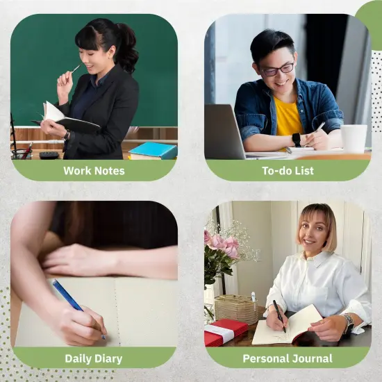 Simply Genius A5 Dotted Notebooks for Work, Travel, Business, College & More - Softcover Journals for Writing - Grid Notebook for Men & Women - Size 8.2" x 5.5" - 92 pages (Wine, 6 pack) Red {3}