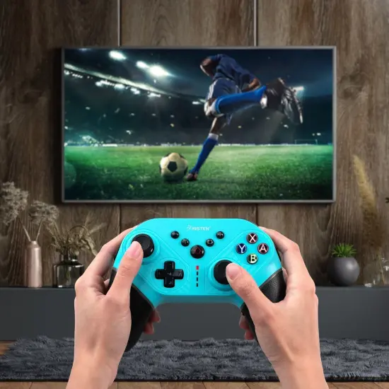 Wireless Controller for Nintendo Switch, OLED Model, Switch Lite, with Programmable Buttons, Gyro Axis, Vibration, Turbo, Blue {2}