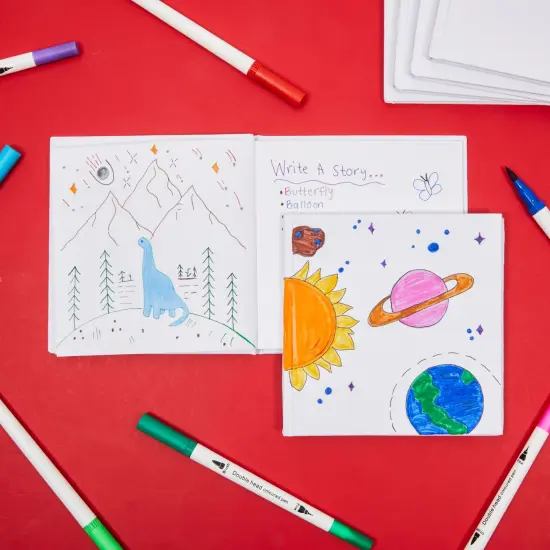 Paper Junkie 6 Pack White Blank Hardcover Books for Kids Ages 3-14 to Write Stories - Unlined Scrapbook and Journal - 18 Sheets/36 Pages Each (5.2 x 5.2 in) {2}