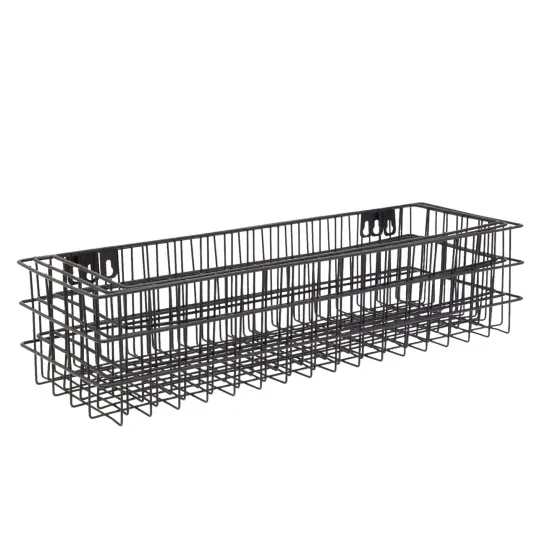 Black Wall Mounted Wire Baskets, Hanging Organizers for Kitchen Storage, Assorted Sizes (3 Pieces) {6}