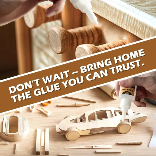 Wood Super Glue Liquid, Clear Instant Cyanoacrylate Adhesive for Wood Crafts Repair Woodworking, All Purpose CA Glue for Shoe Ceramic Plastic Leather Glass Model Metal Pottery Aquarium Porcelain Stone {5}