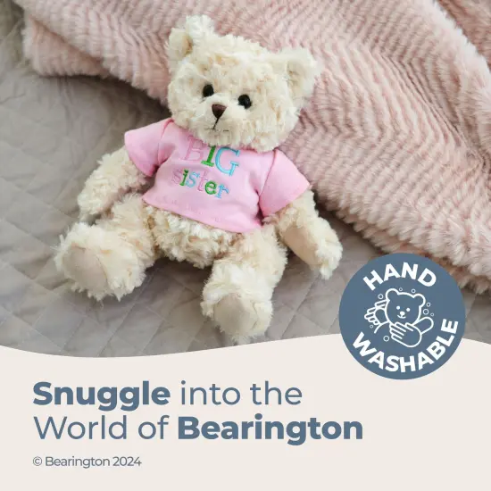 Bearington Big Sister Teddy Bear, 12 Inch Big Sister Stuffed Animal, For Ages 3-14 Pink {3}