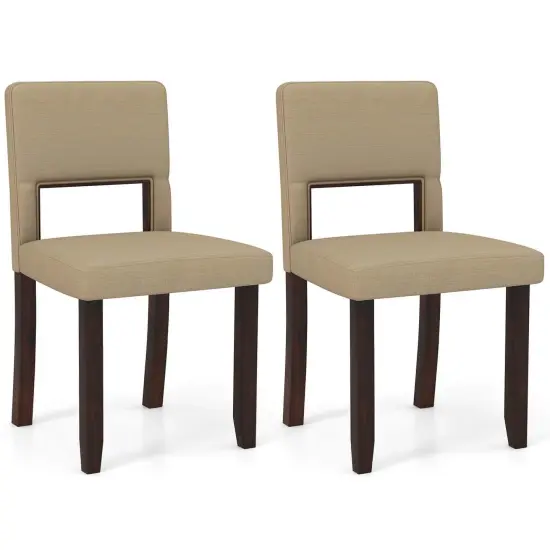 Costway Wooden Dining Chair Set of 2/4 with Acacia Wood Frame Padded Seat & Back Home Beige {7}