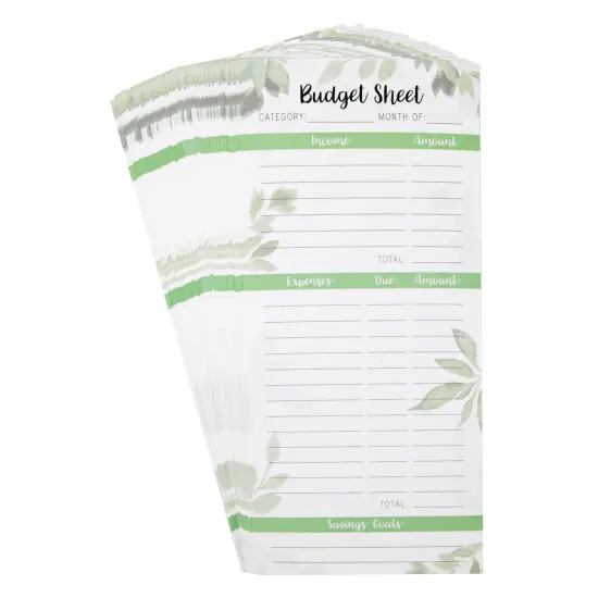120 Pack Budget Planner Sheets for Cash Envelopes and A6 Binder, Expense Money Tracker (6.5 x 3.12 in) White {6}