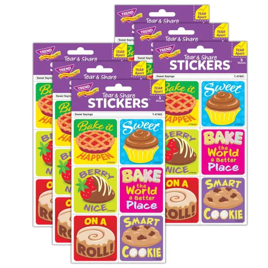 Sweet Sayings Tear & Share Stickers&reg;, 30 Per Pack, 6 Packs {1}