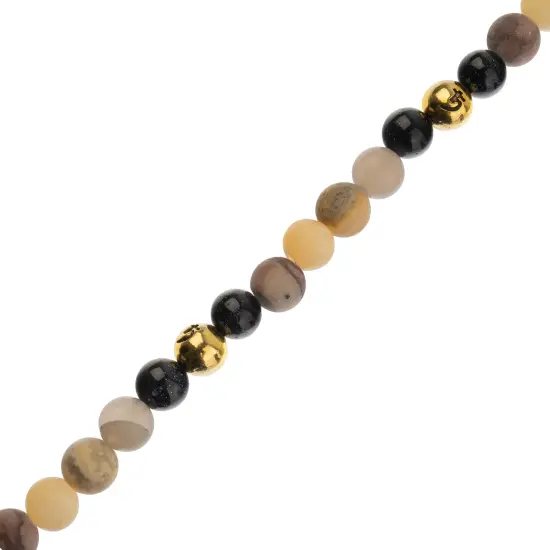 John Bead 8mm Solar System Universe Galaxy 7" Bead Strand Saturn {1}