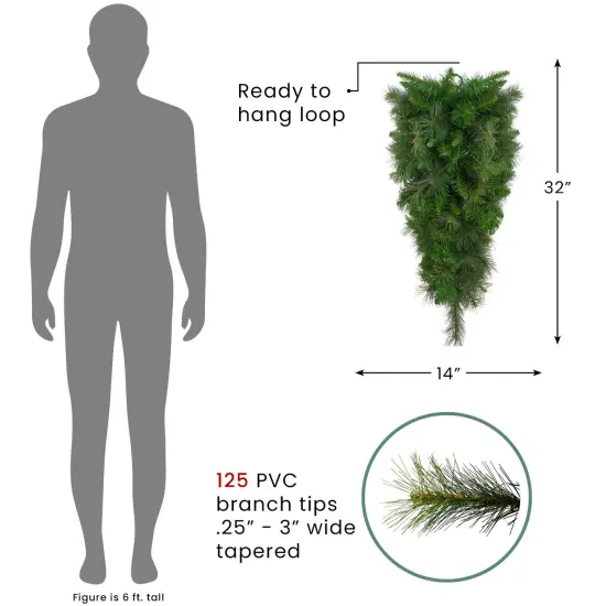 Northlight Real Touch&trade;️ Canyon Pine Artificial Christmas Teardrop Swag - 32" - Unlit Green {6}