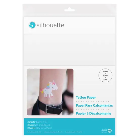 Silhouette Temporary Tattoo Paper - White {1}