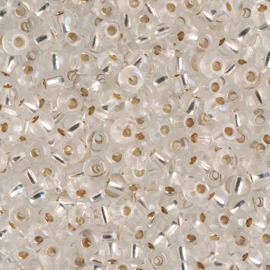 John Bead 6/0 Silver Lined Czech Glass Seed Beads, 100g Crystal Rainbow {1}