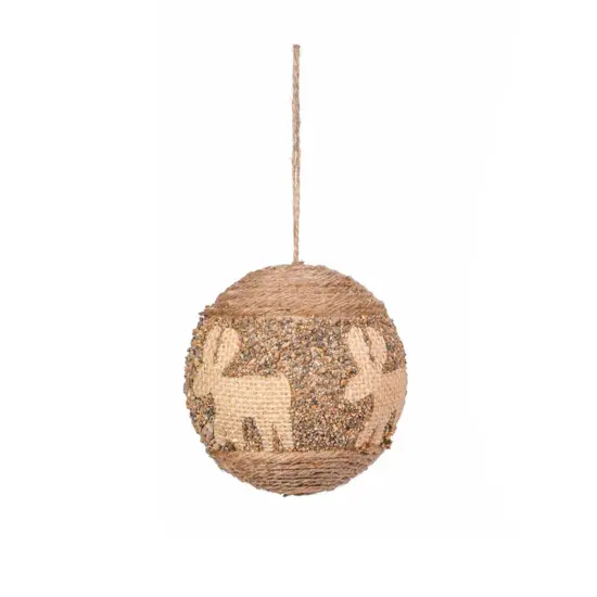 10cm Ball Reindeer Ornament 2 Pcs {6}