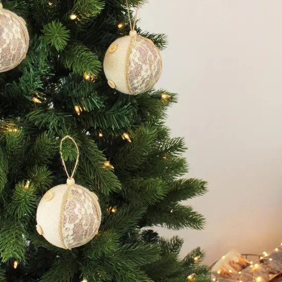 10cm Ball With Lace And Button Accents 2 Pcs {1}