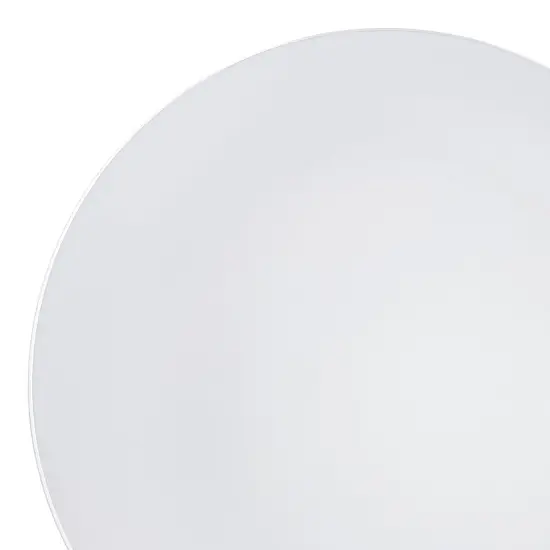 White with Silver Rim Organic Round Disposable Plastic Appetizer/Salad Plates - 7.5" (120 Plates) {1}