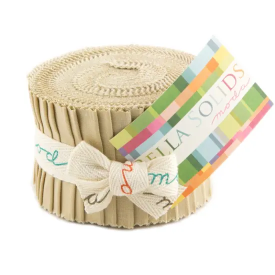 Bella Solids 2.5" Strip Junior Roll (Junior Jelly Roll) in Tan by Moda for Moda (9900JJR 13) {1}