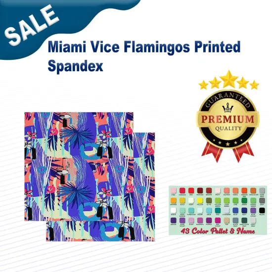 Miami Vice Flamingos Printed Spandex {1}